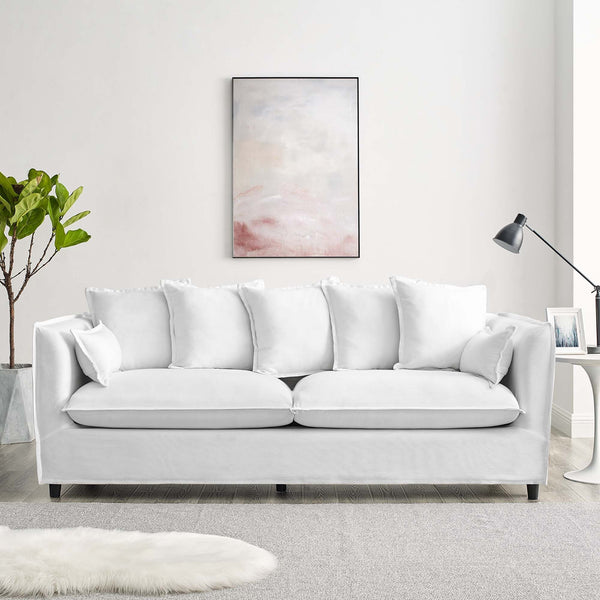 Avalon Slipcover Fabric Sofa - White