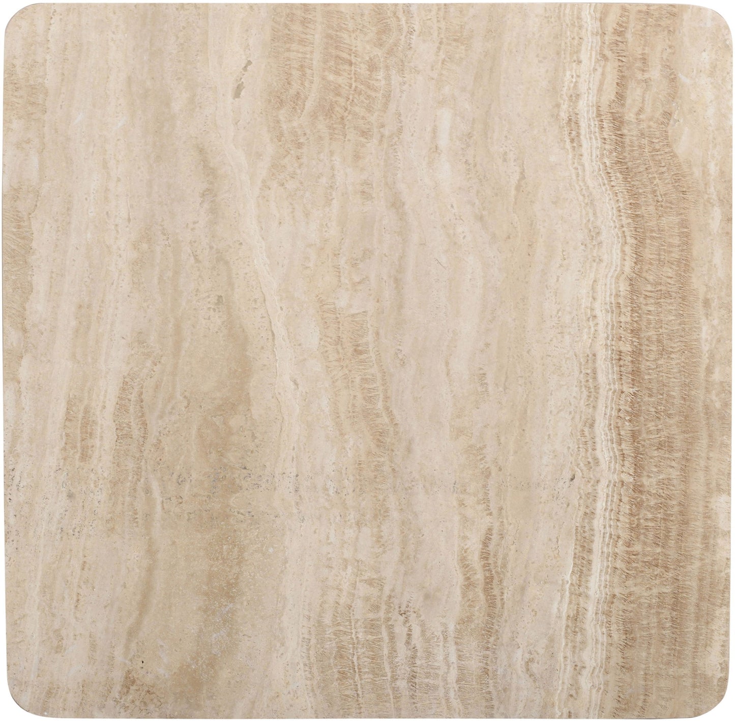 Strata - Travertine And Mango Wood Coffee Table - Brown / Beige