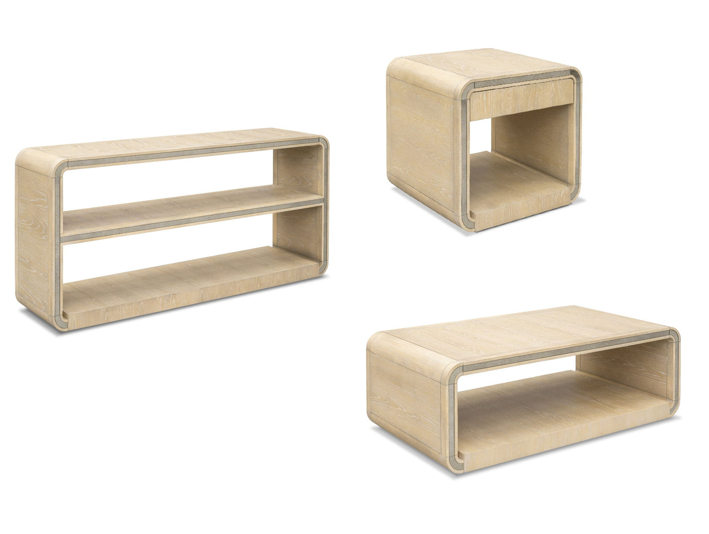 Damone - End Table - Cerused White Oak