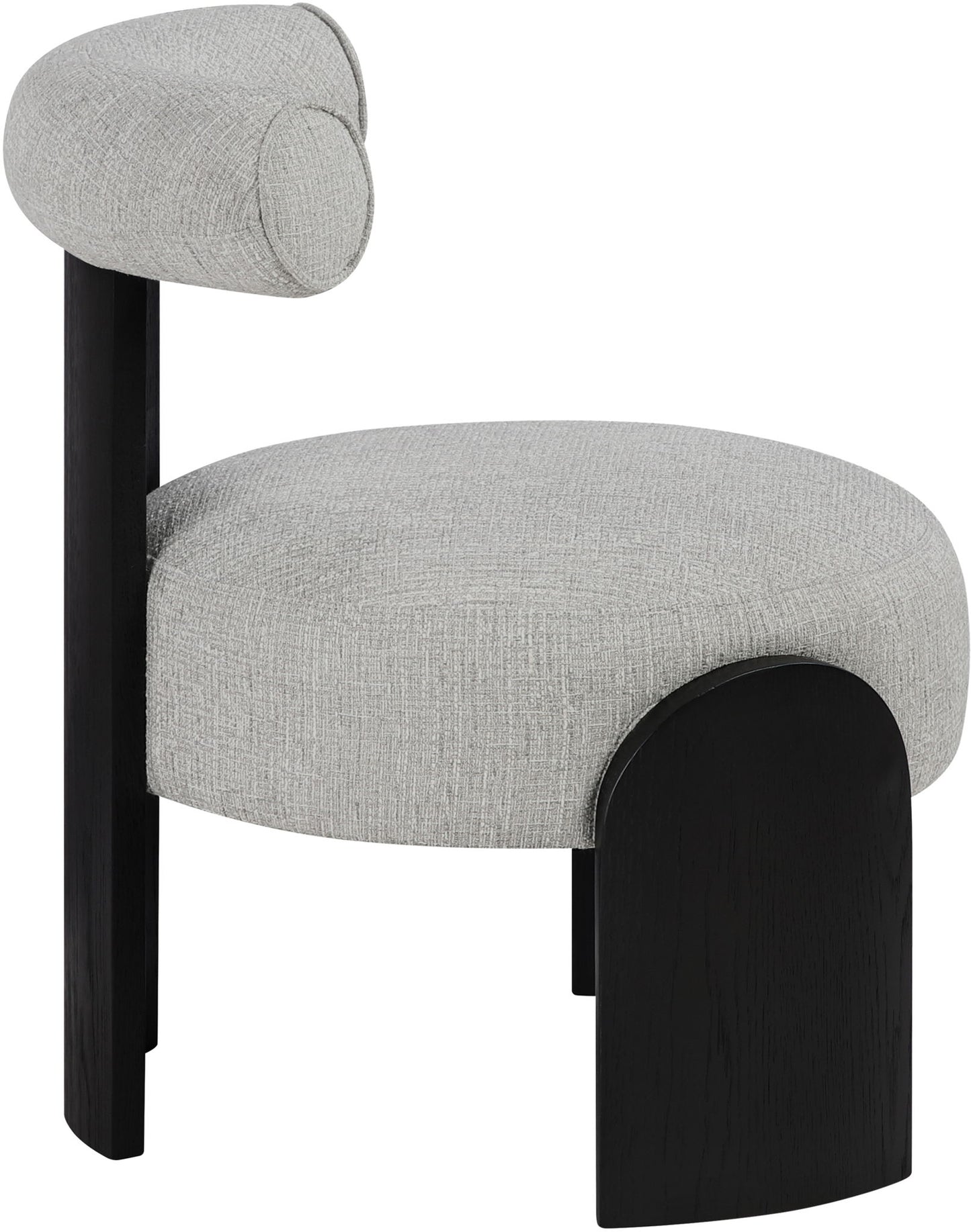 Calder - Linen Textured Fabric Upholstered Accent Chair - Painted Black Base