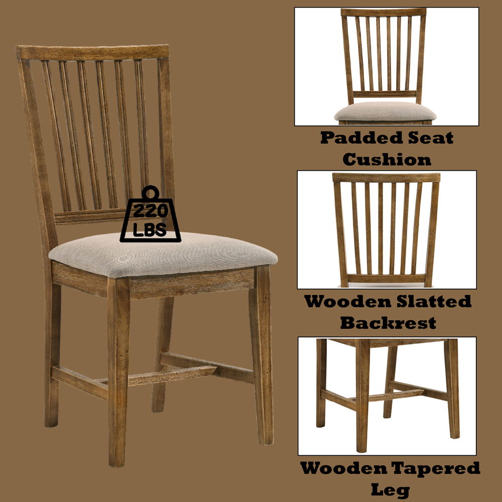 Wallace II - Side Chair (Set of 2) - Tan Linen & Weathered Oak