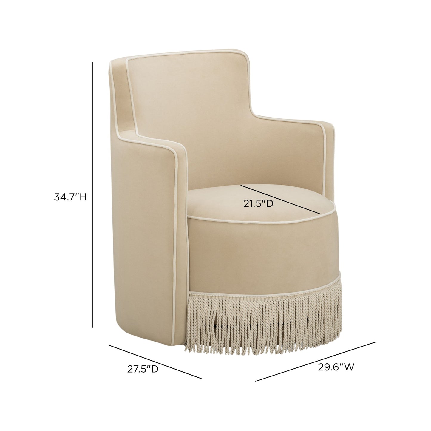 Passe - Tasseled Swivel Chair