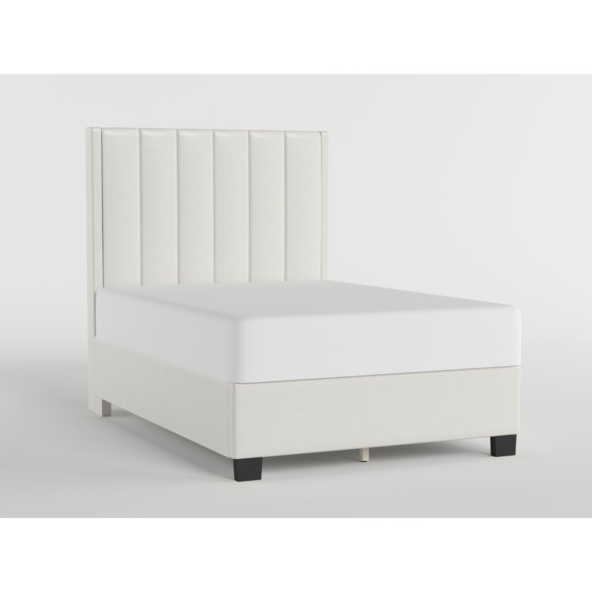 54" White Vinyl Platform Bed