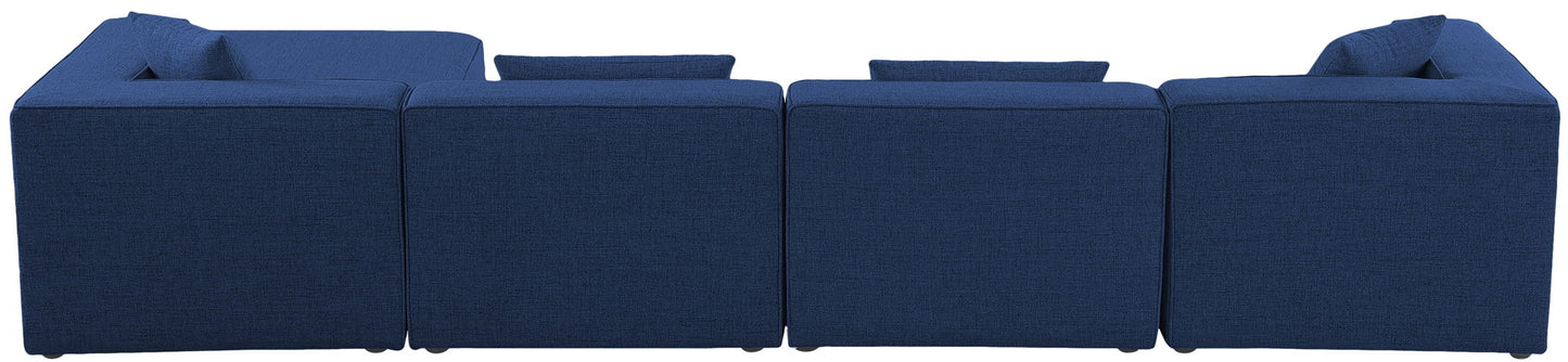 Cube - Linen 5 Piece Modular Sectional With Chaise
