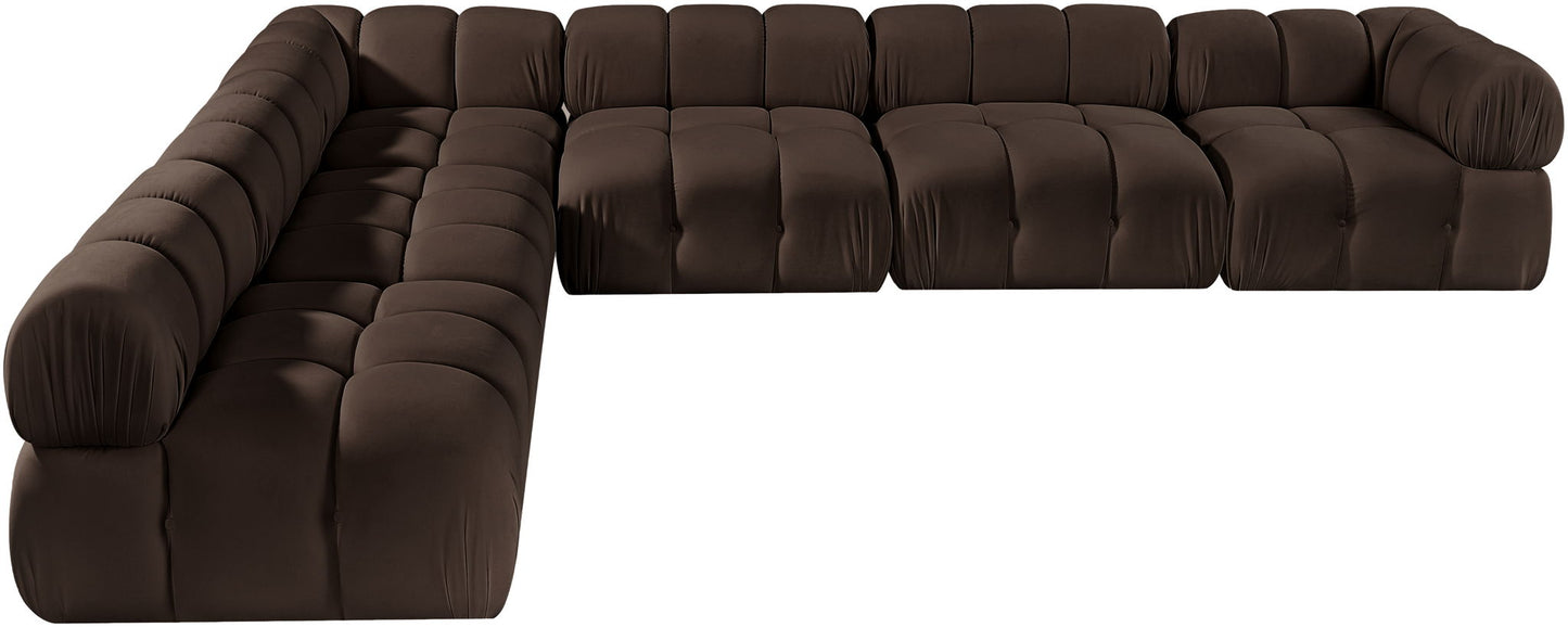 Orin - Velvet 6 Piece Modular L-Shaped Sectional