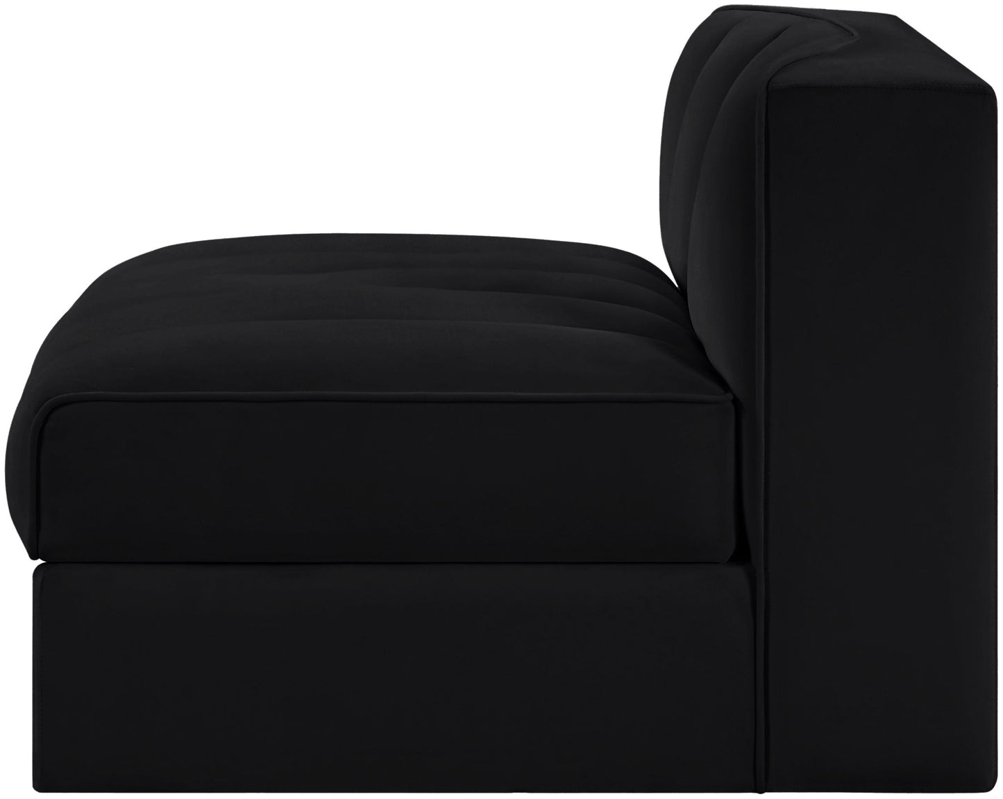 Rummi - Velvet Performance Fabric Upholstered Modular Armless Chair