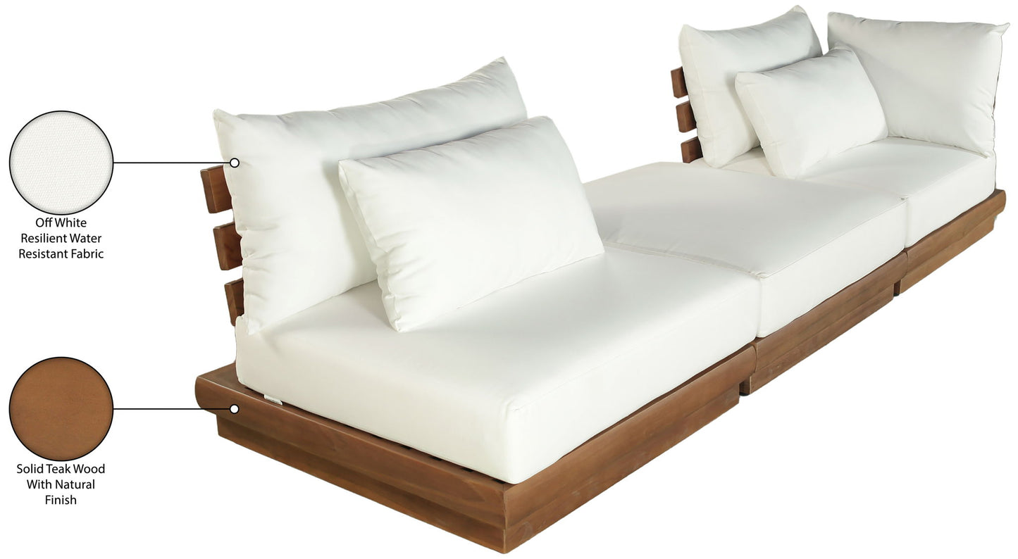 Mirella - 3 Piece Water Resistant Fabric Upholstered Outdoor Patio Modular Sofa