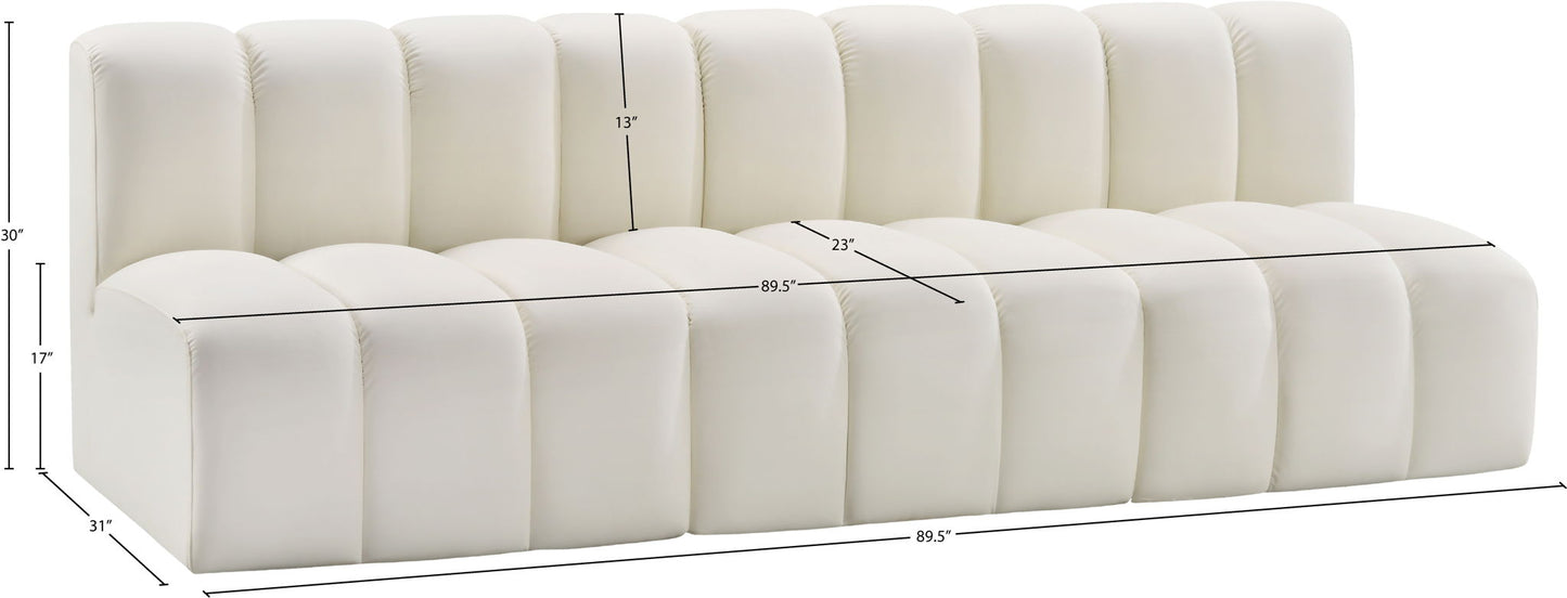 Arc - Faux Leather 3 Seats Modular Sofa