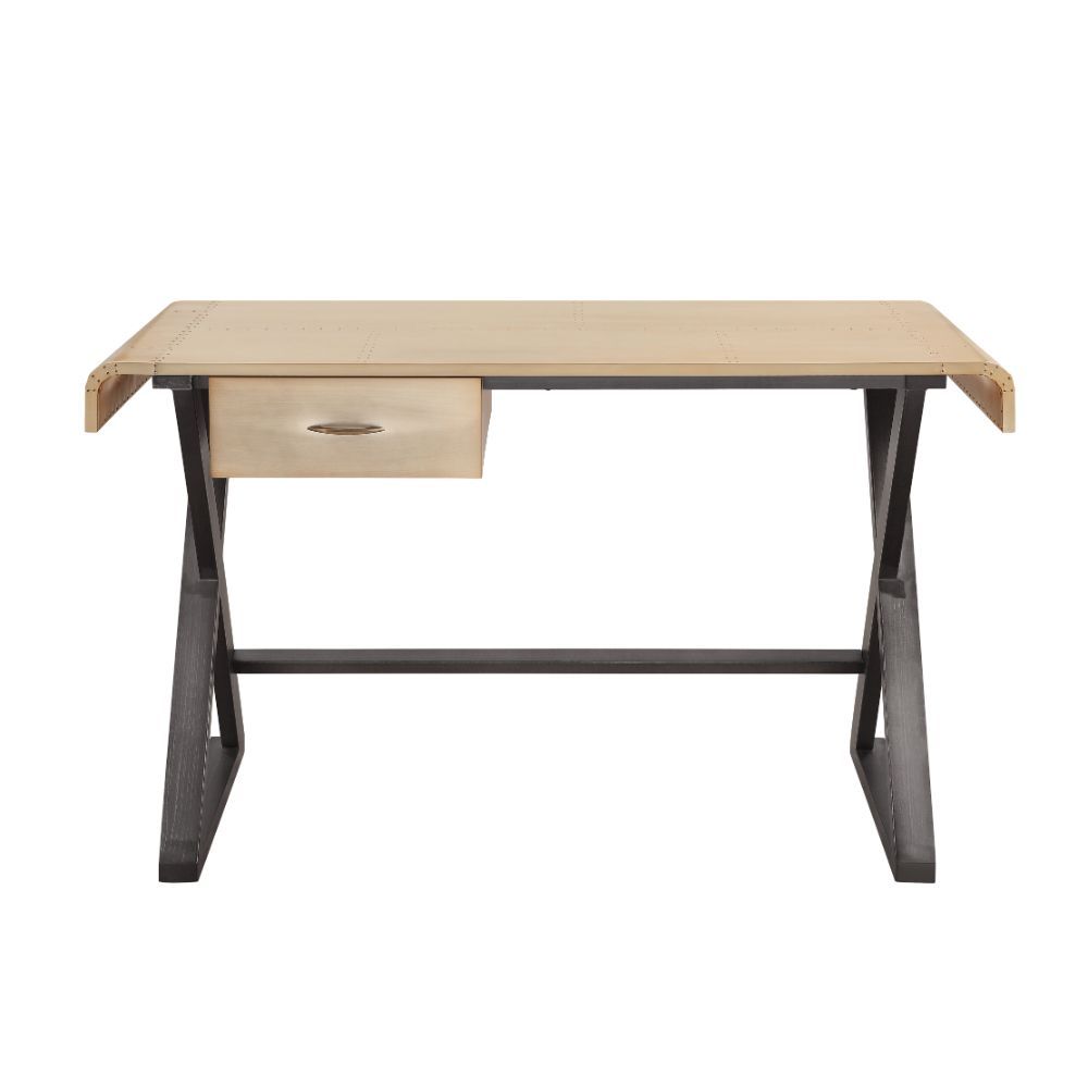 Danton - Executive Writing Desk - Gold Aluminum