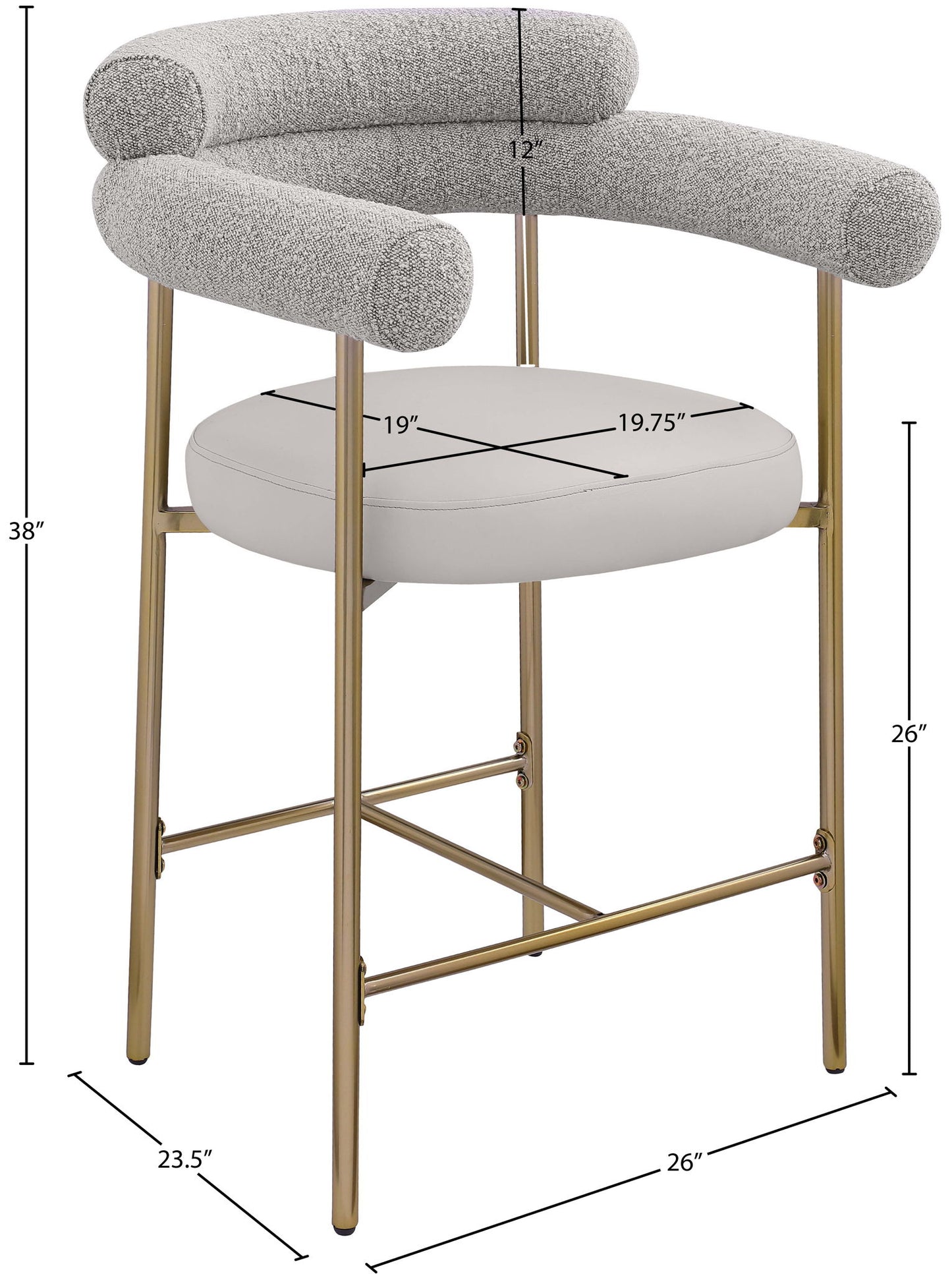 Blake - Counter Stool With Bronze Legs (Set of 2)