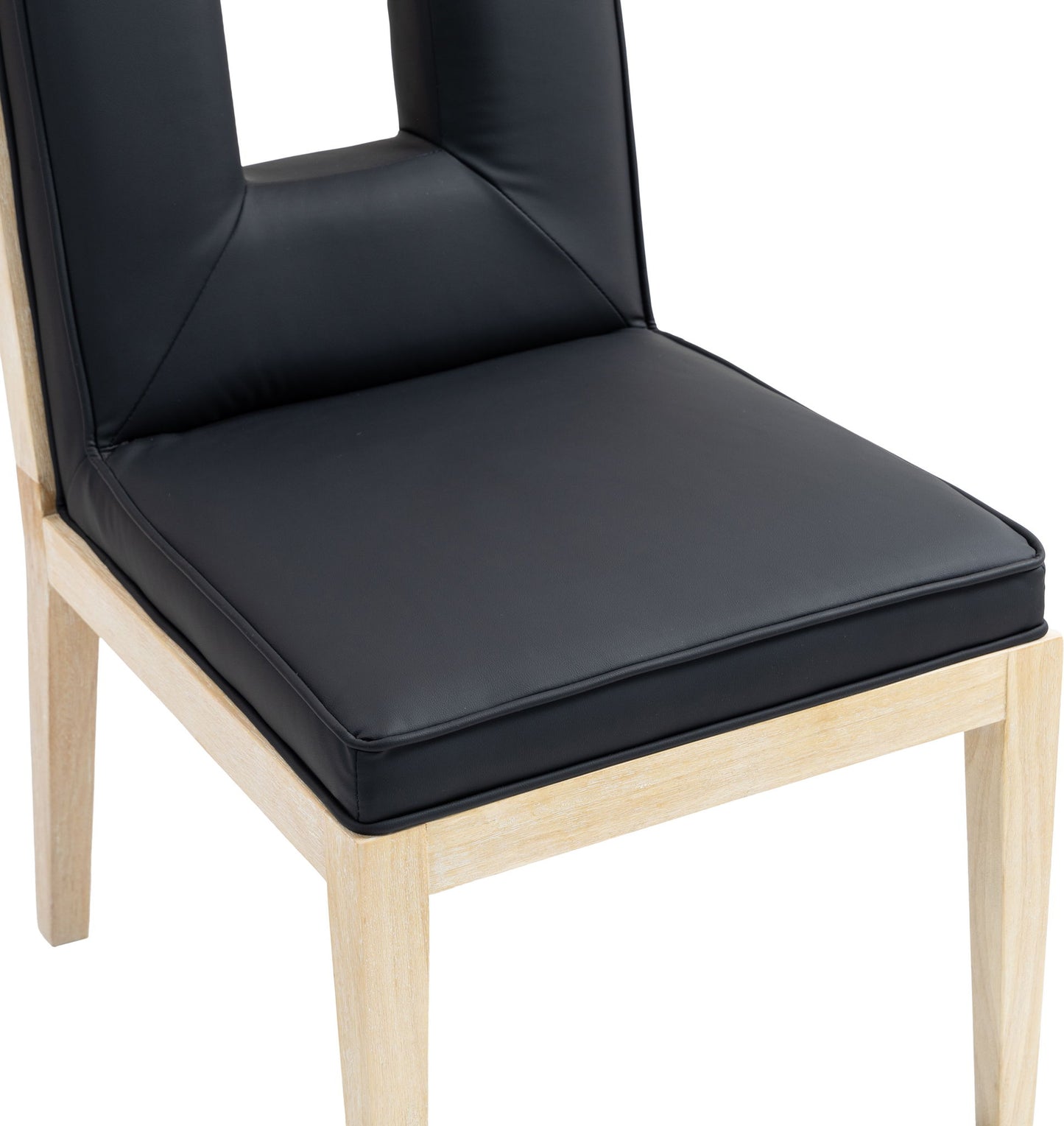 Gwendolyn - Faux Leather Dining Side Chair With Natural Frame (Set of 2)