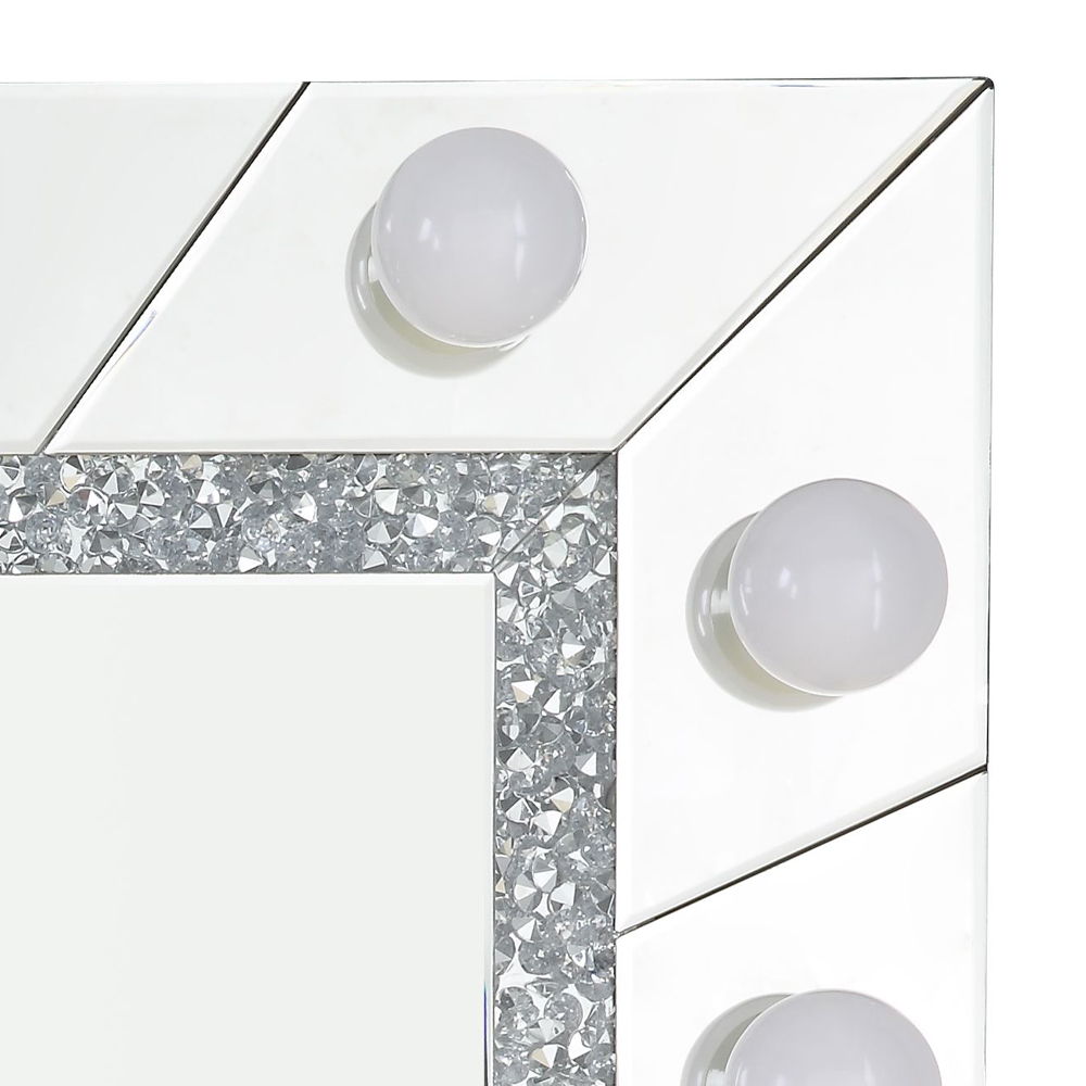 Noralie - 28" Accent Mirror - Mirrored & Faux Diamonds