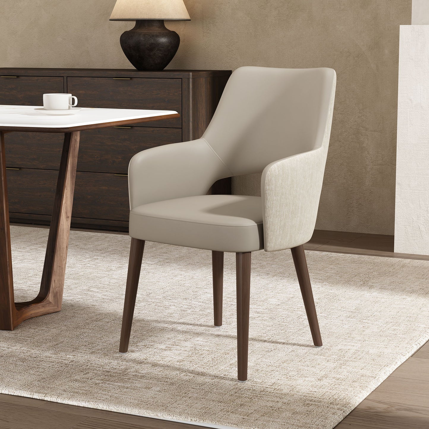 Manhattan Liora - Wood Upholstered Armchair