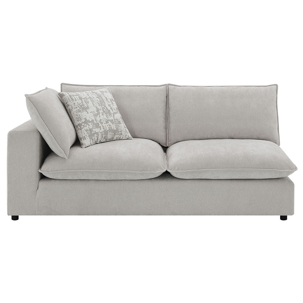 Marisa - Modular Left Facing Loveseat With 2 Pillows - Beige Boucle
