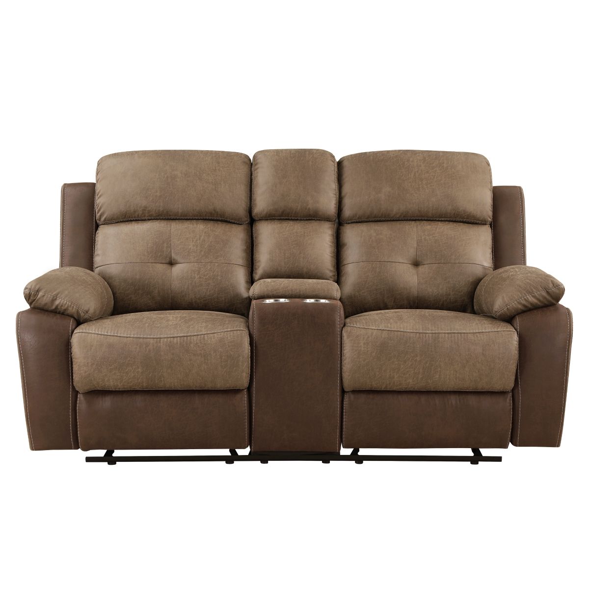 Glendale Double Glider Reclining Love Seat with Center Console