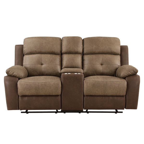 Glendale Double Glider Reclining Love Seat with Center Console