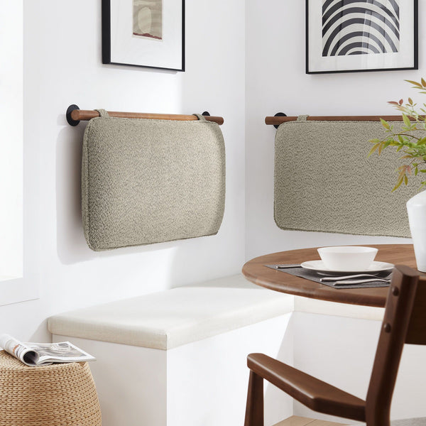 Anela Wall-Mounted Upholstered Headboard - Twin, Oat Walnut