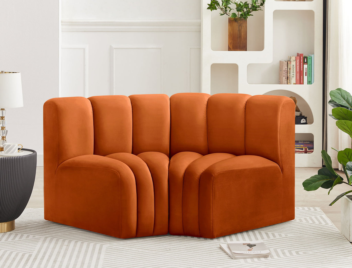 Arc - Velvet 2 Piece Modular Sofa
