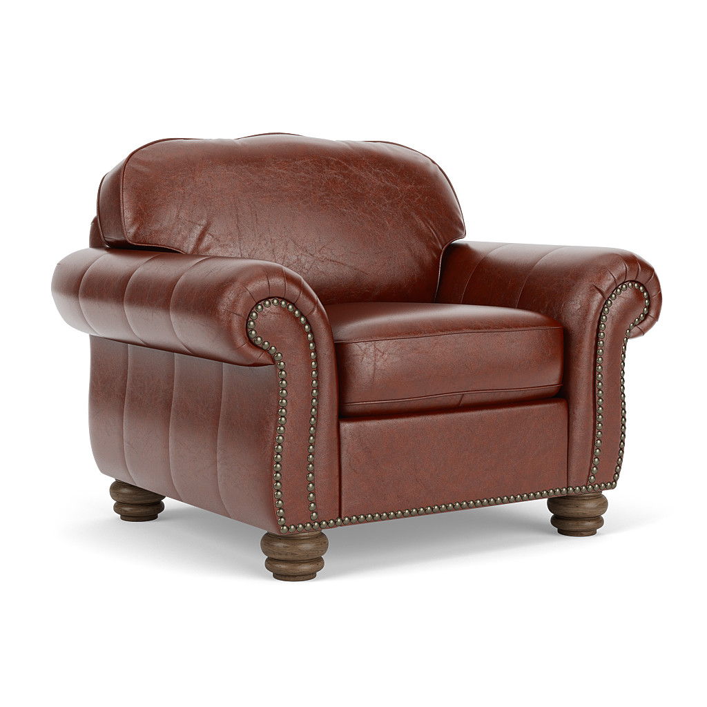 Bexley - Leather Chair, Nailhead Trim
