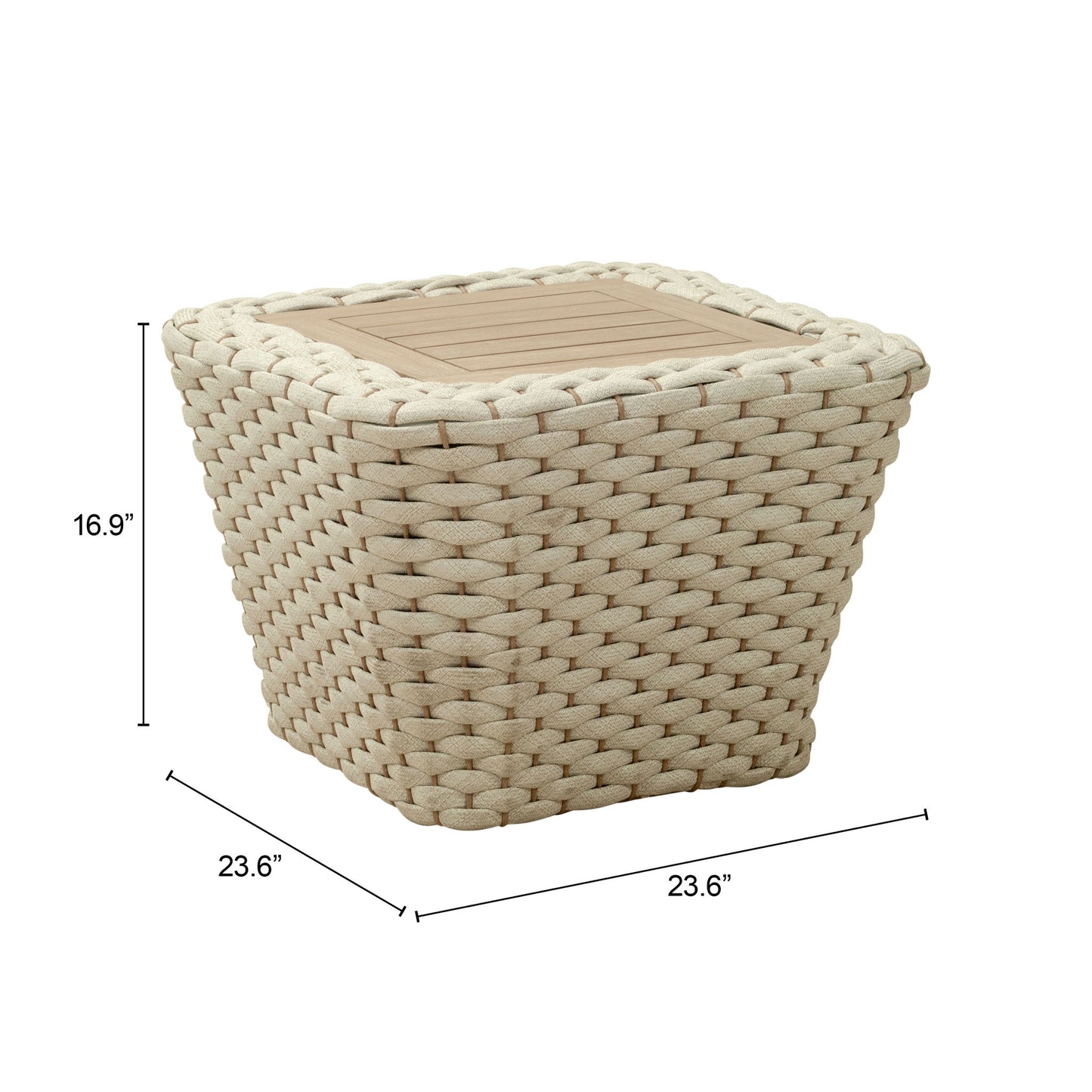 Antul - Outdoor Coffee Table - White / Natural