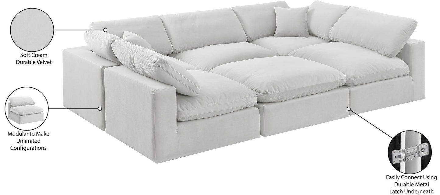 Comfy - 6 Piece Velvet Sectional