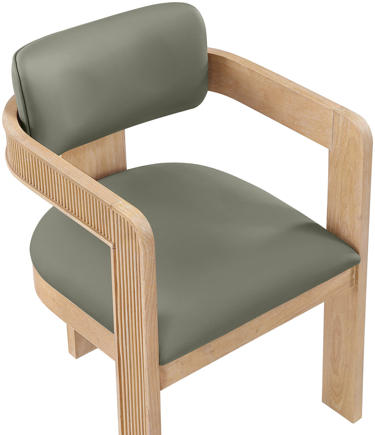 Sacha - Vegan Leather Upholstered Dining Chair With Natural Base (Set of 2)