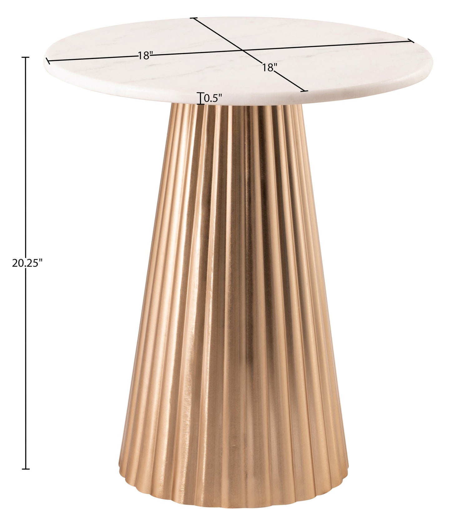 Cindra - Genuine Marble Top And Iron Base Table