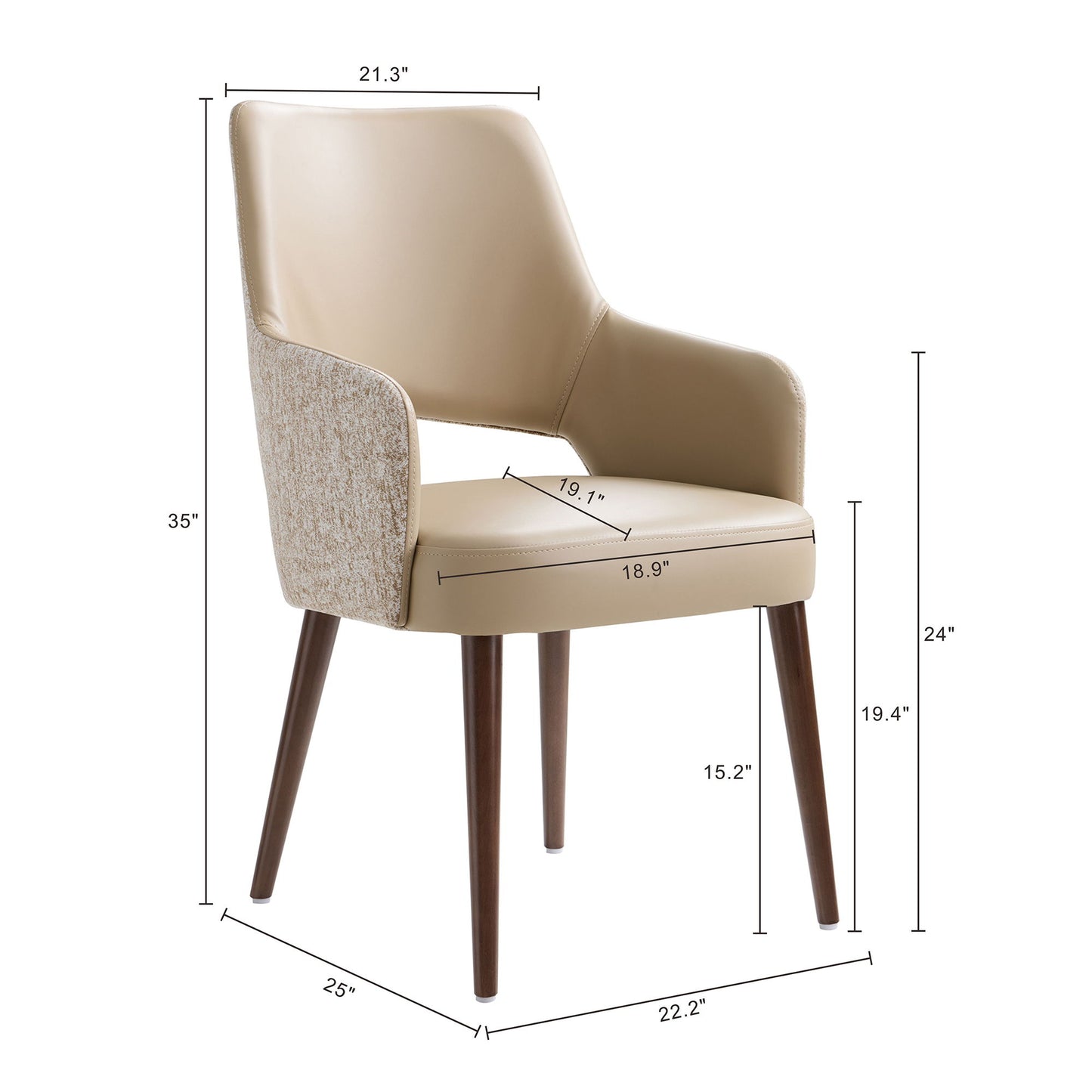 Manhattan Liora - Wood Upholstered Armchair