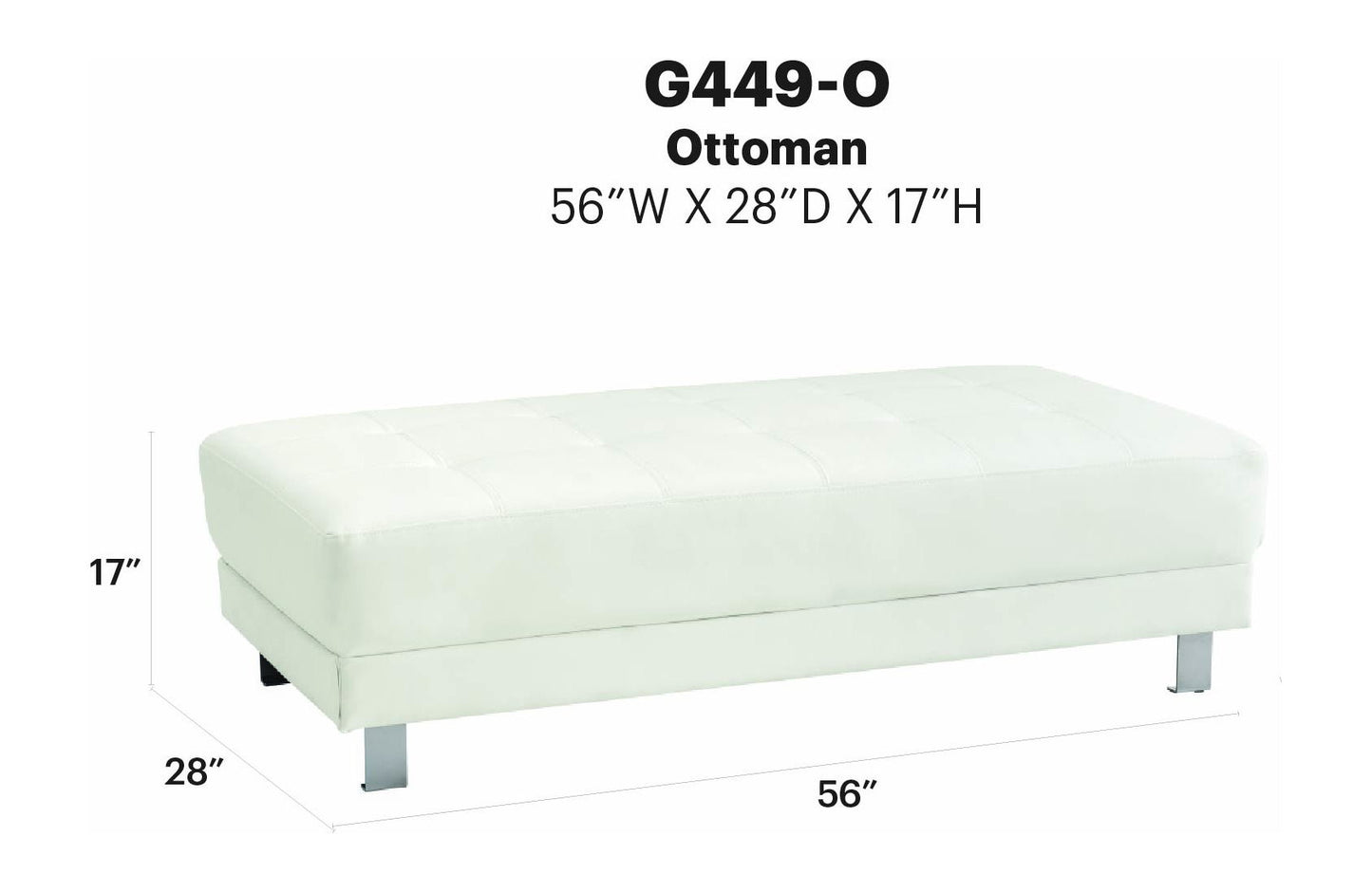 Glory Furniture - Riveredge - Milan Ottoman