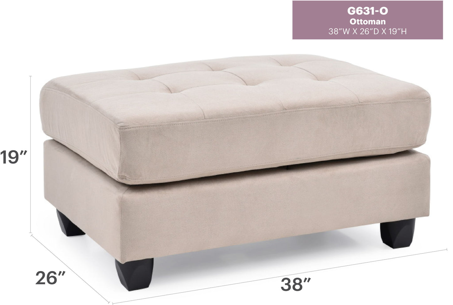 Glory Furniture - Malone - Ottoman