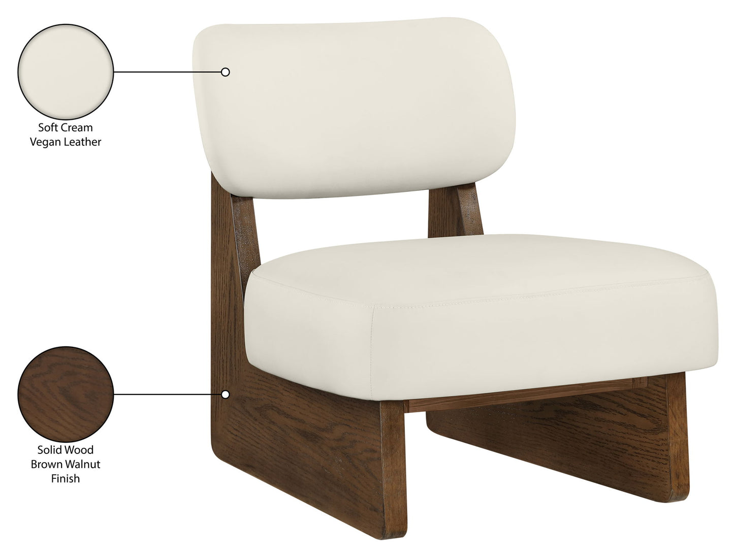 Vetra - Vegan Leather Upholstered Accent Chair With Brown Base