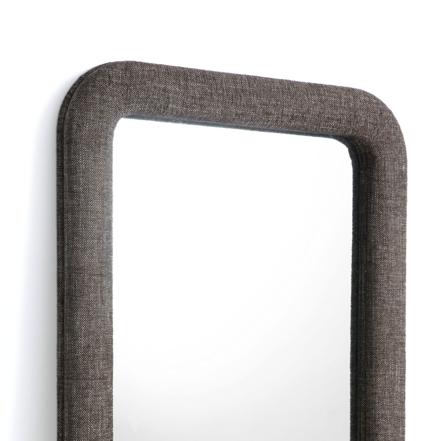 Heidi - Oversized Upholstered Floor Mirror In Textured Fabric