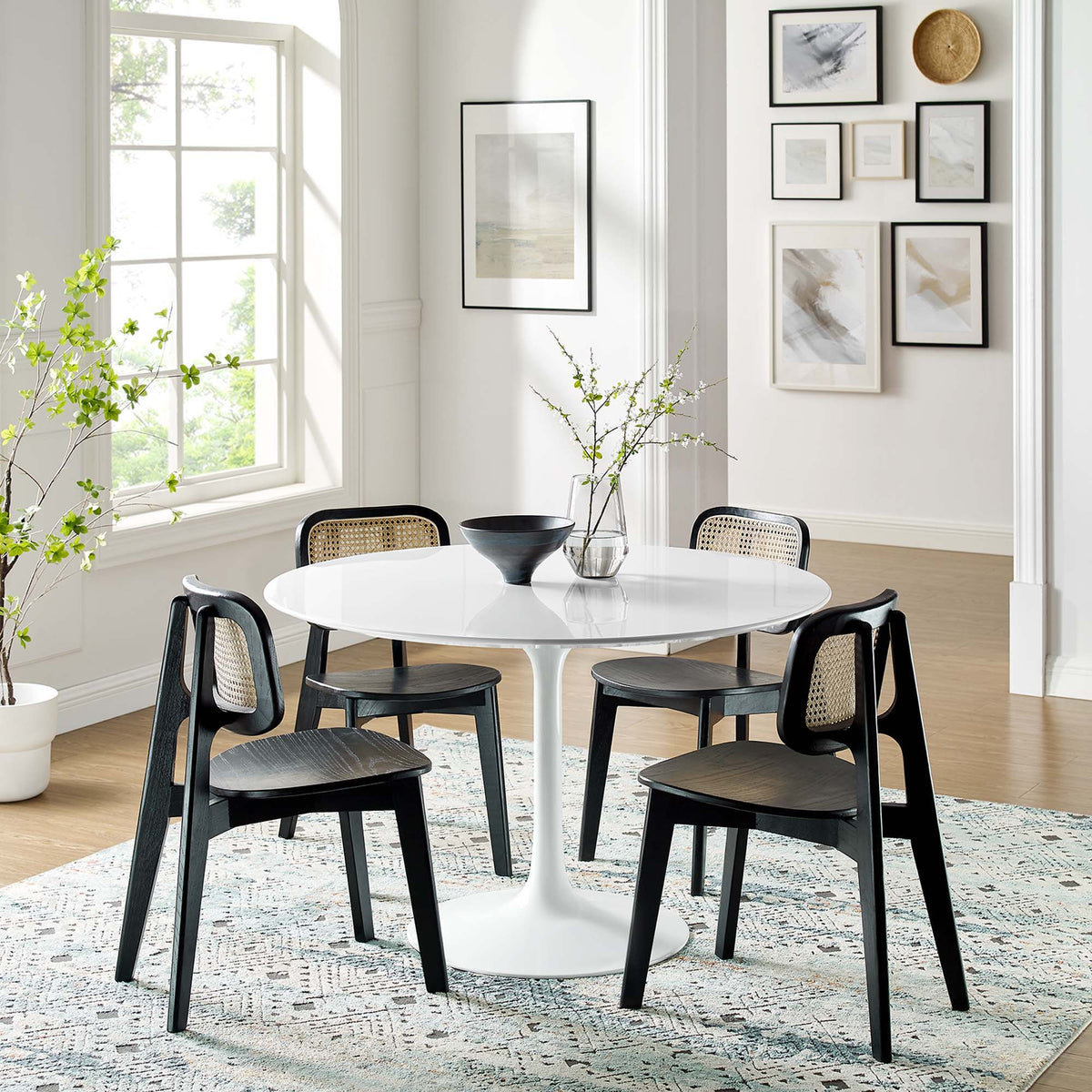 Lippa Round 48" Dining Table - Wood, White