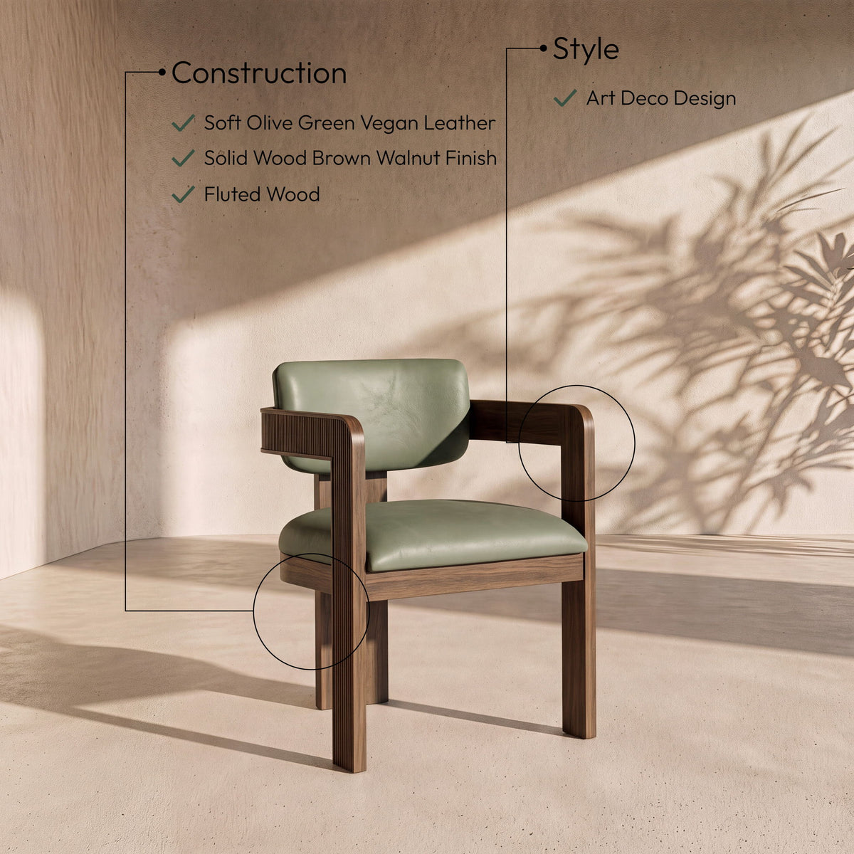 Sacha - Vegan Leather Upholstered Dining Chair With Brown Base (Set of 2)