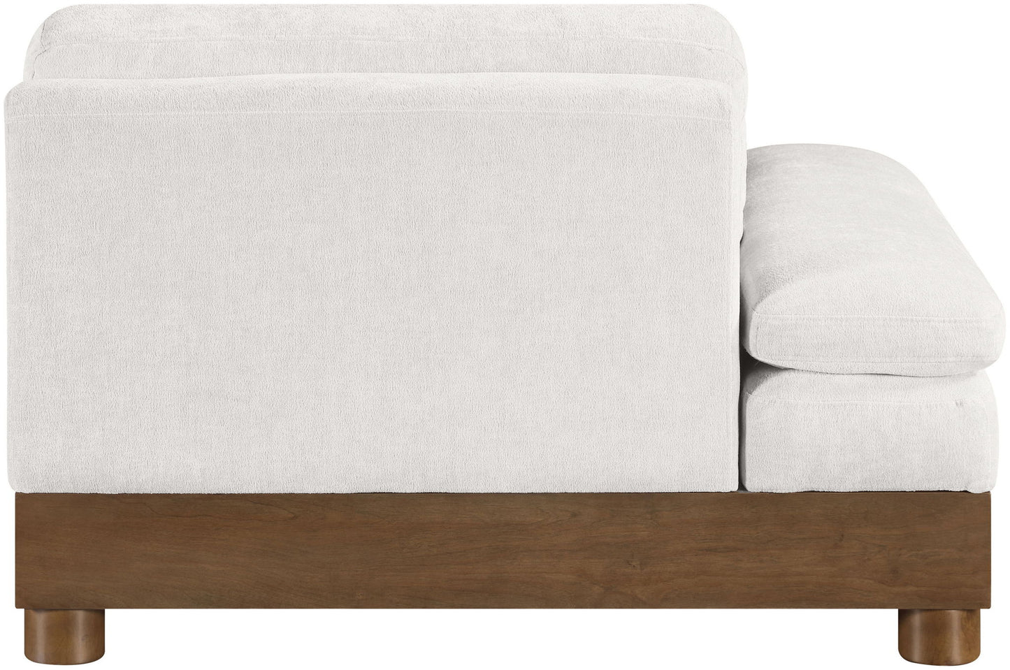 Turin - Chenille Fabric Upholstered Modular Arm Chair - Walnut Base