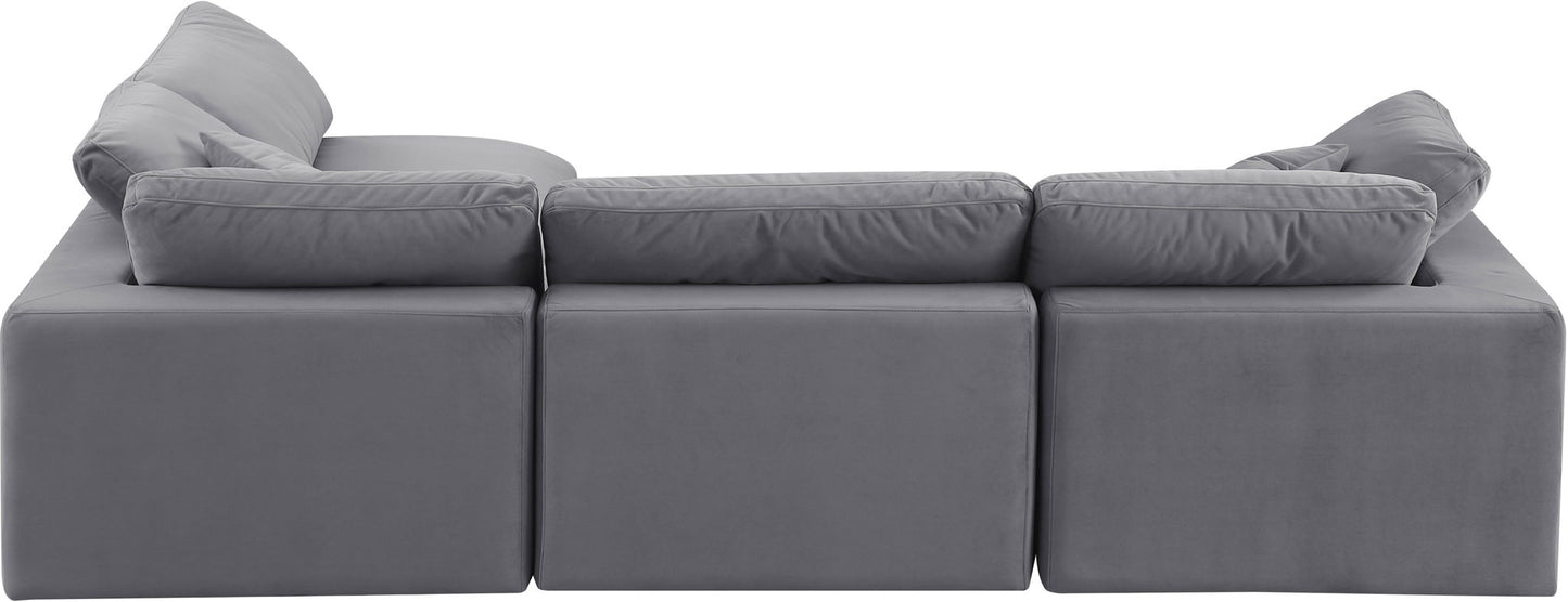 Comfy - 4 Piece Velvet Modular Armless Sectional