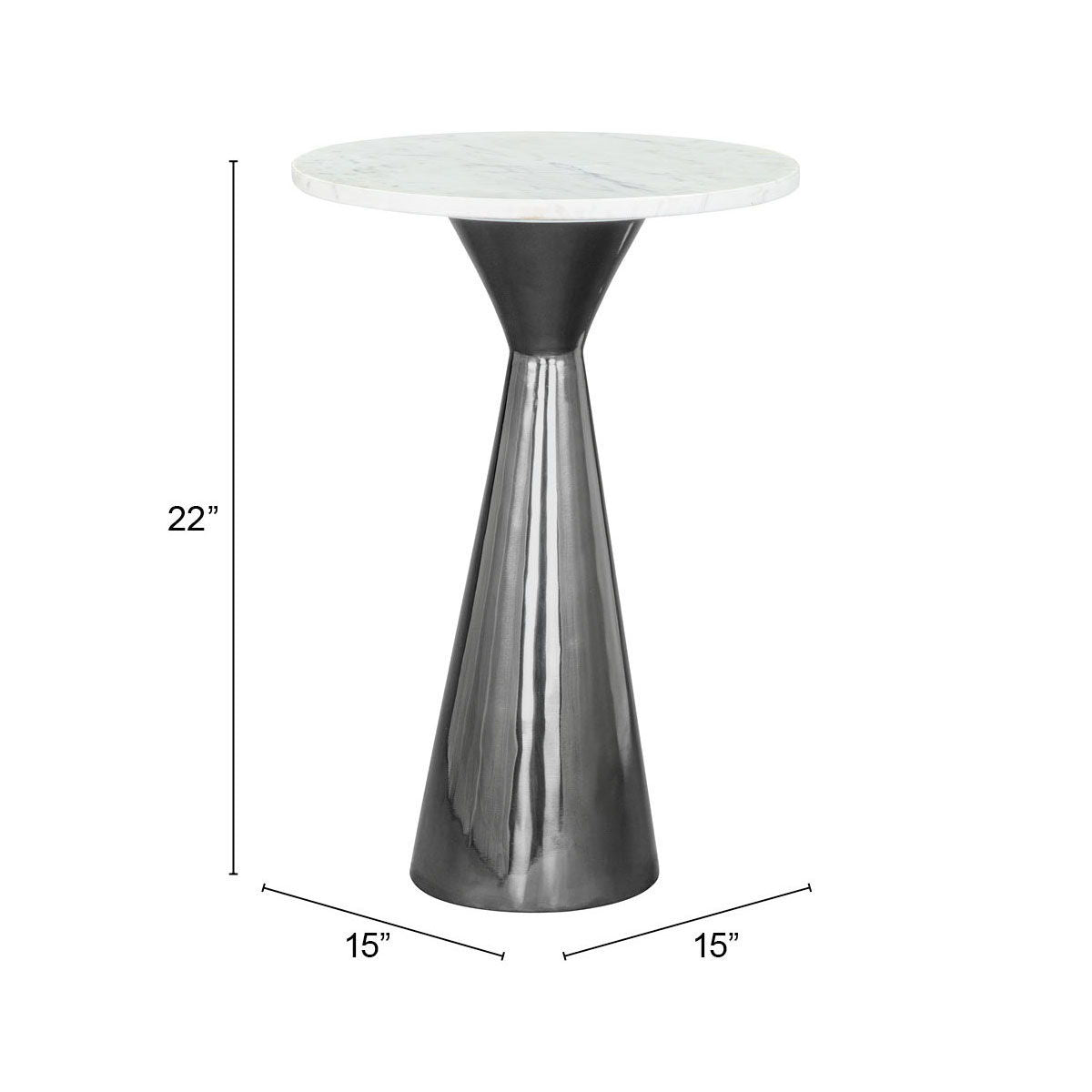 Tim - Side Table - White / Black