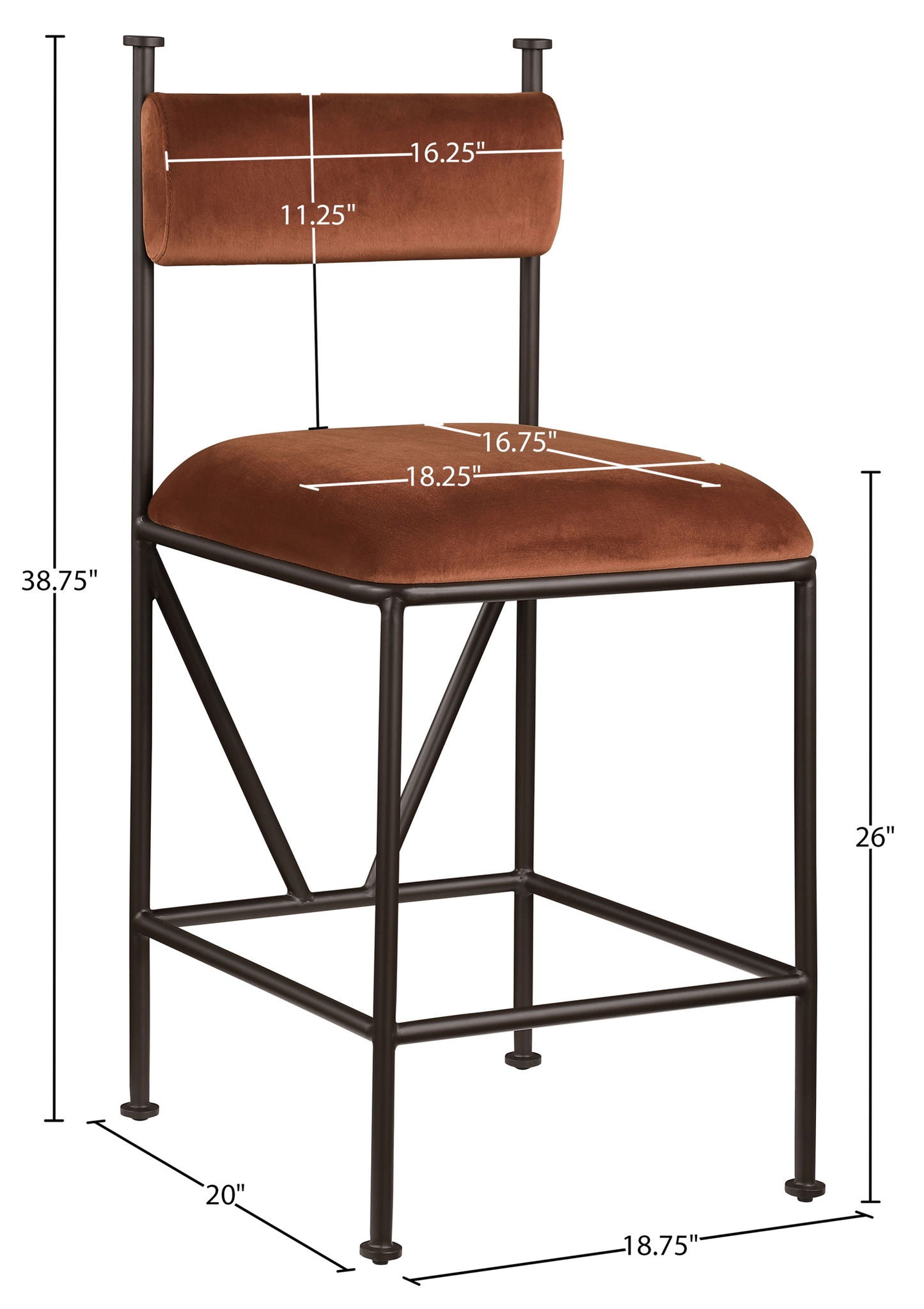 Monarch - Velvet Counter Stool (Set of 2)