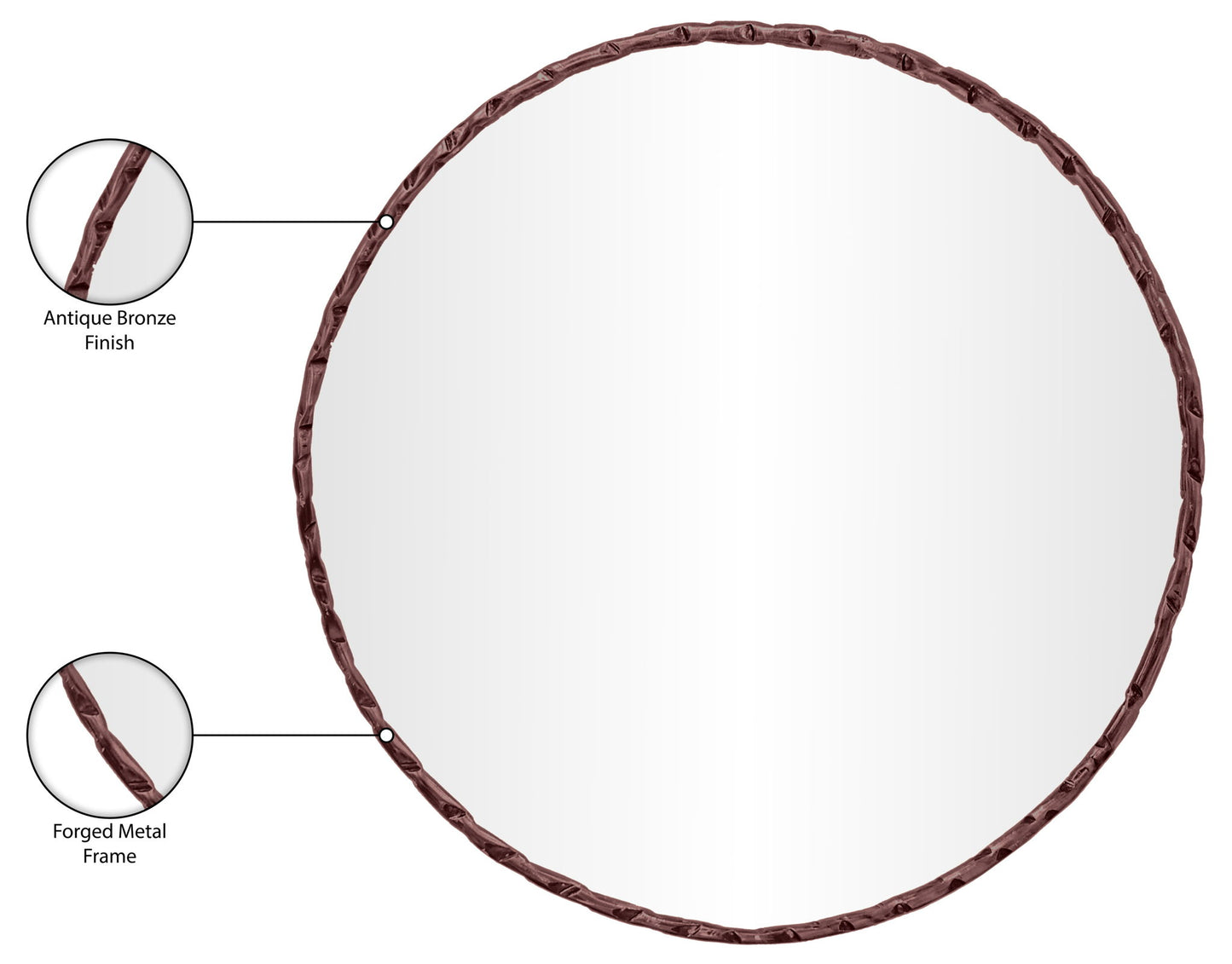 Hammer - Round Iron Mirror