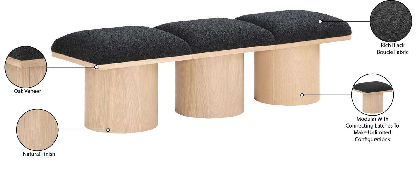 Pavilion - 3 Piece Modular Bench With Natural Base