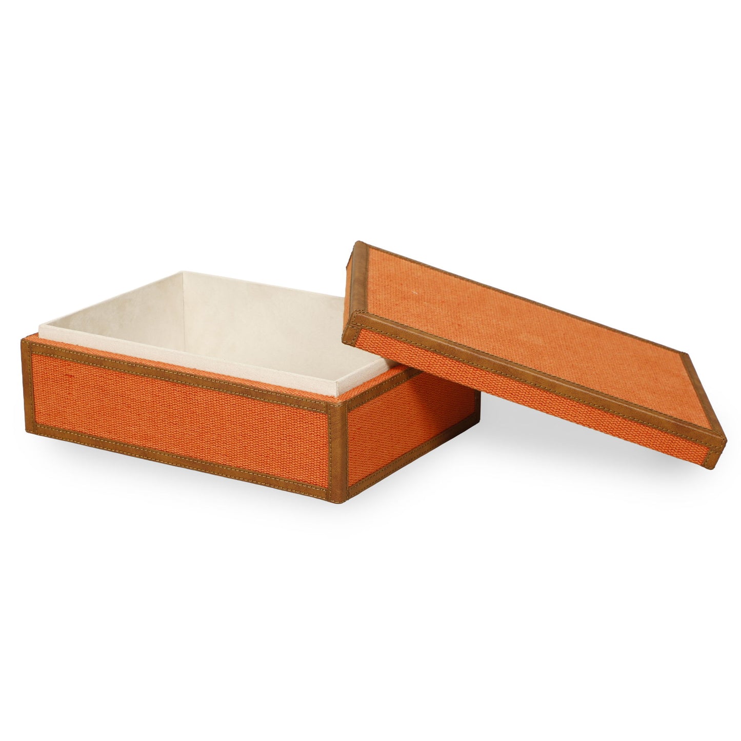 Acre - Cotton Jute Jewelry Box - Orange