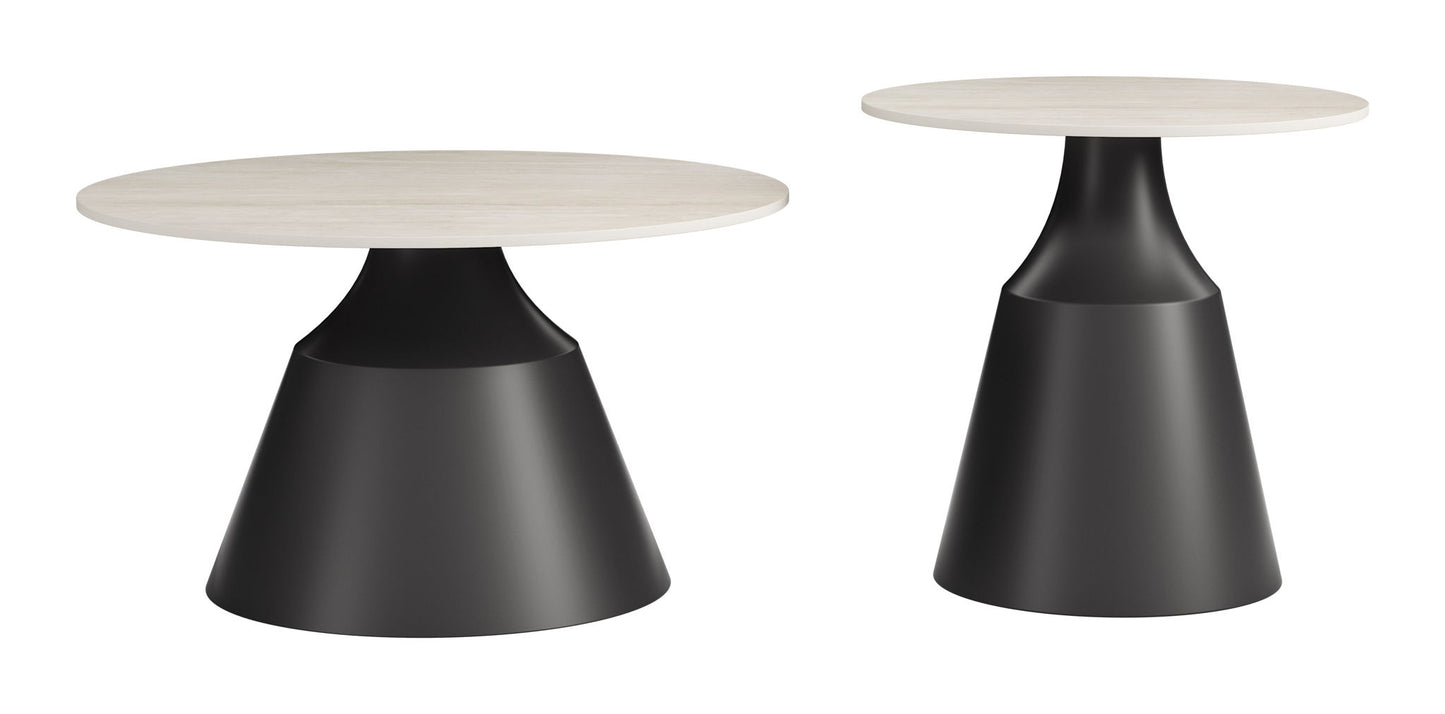 Camella - Coffee Table Set - Light Beige / Black