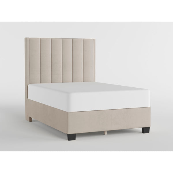 54" Beige Microfiber Platform Bed