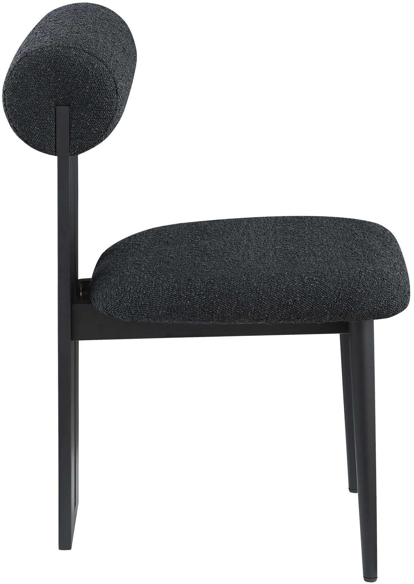 Dario - Boucle Dining Chair With Black Frame (Set of 2)