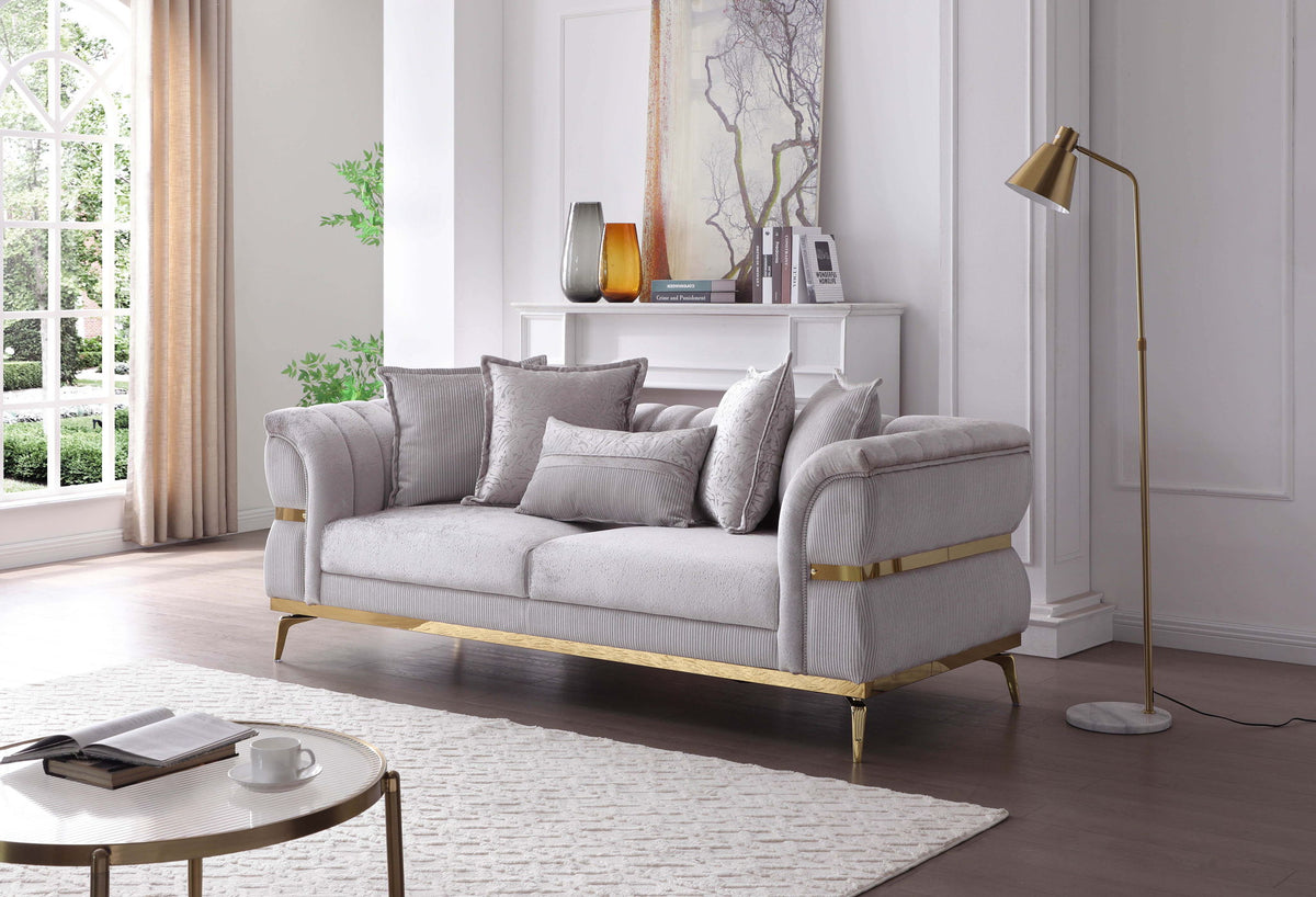 Eaton - Sofa - Shiny Silver