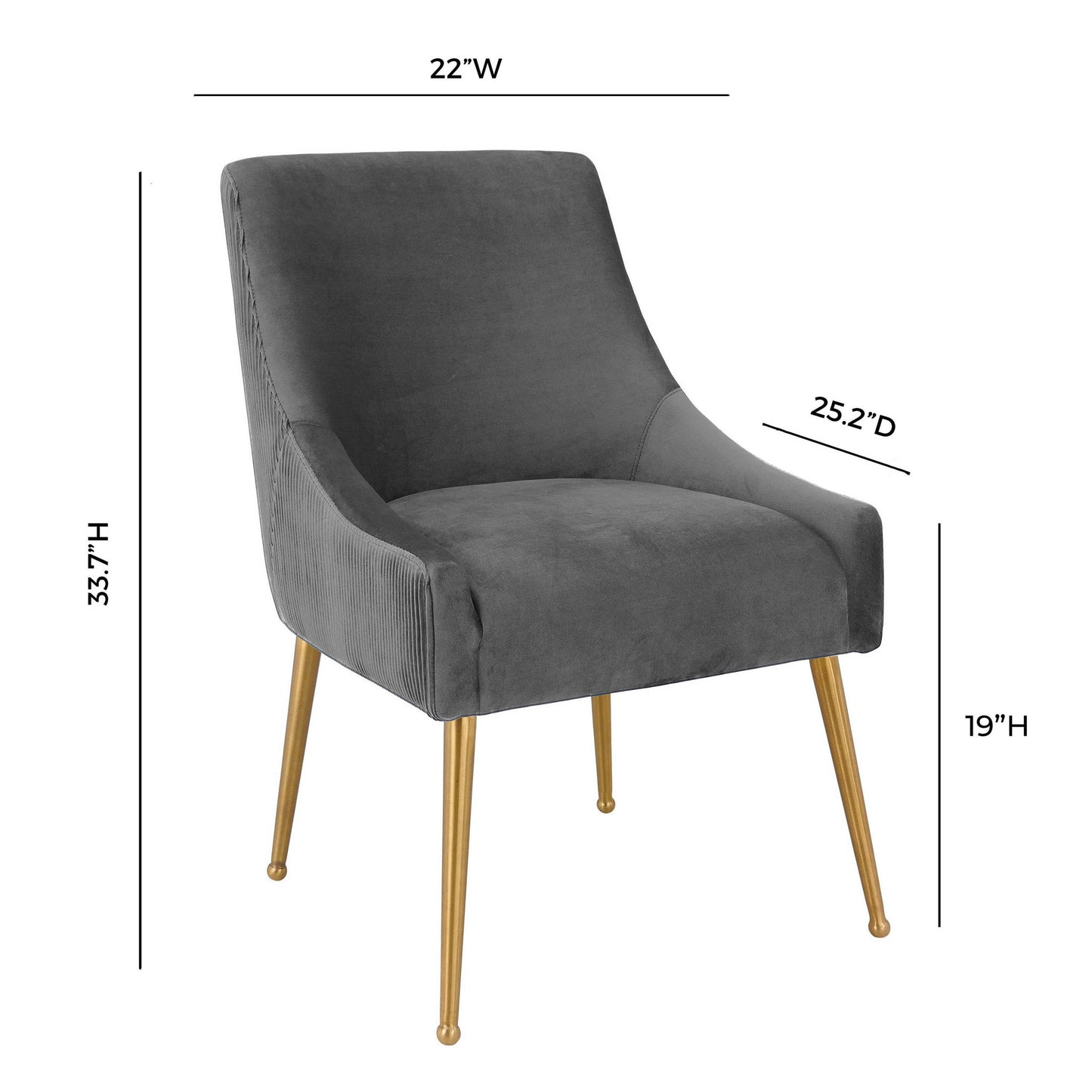 Beatrix - Pleated Velvet Side Chair