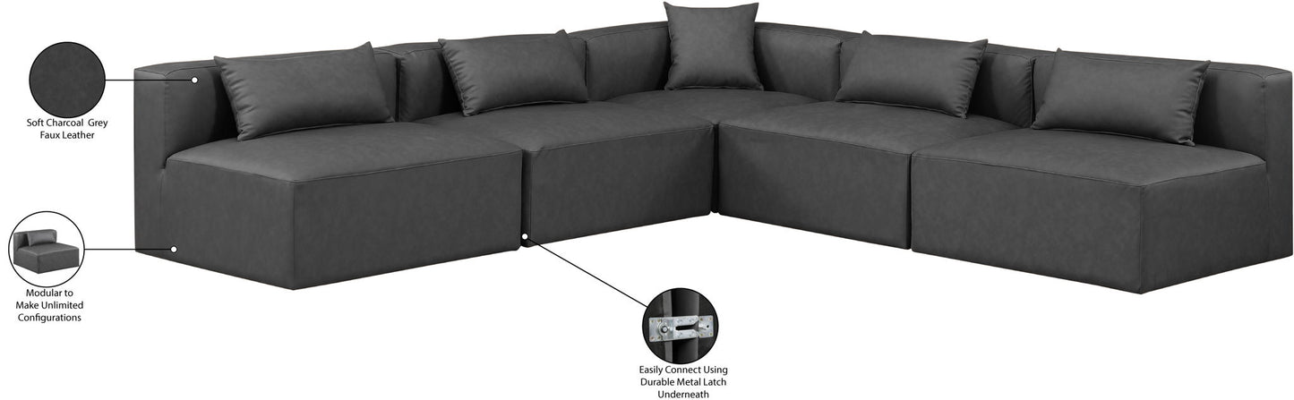 Cube - 5 Piece Modular Corner Armless Sectional