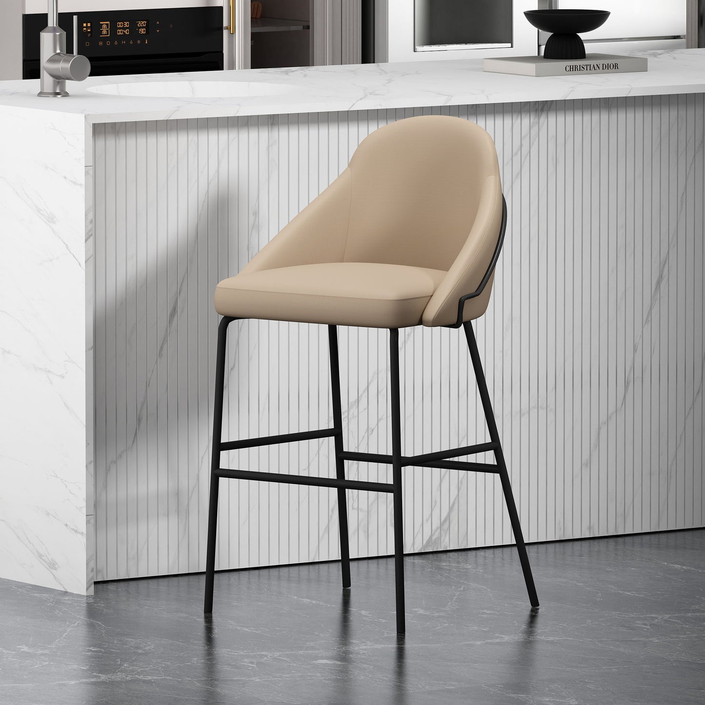 Manhattan Gracie - Barstool With Black Base