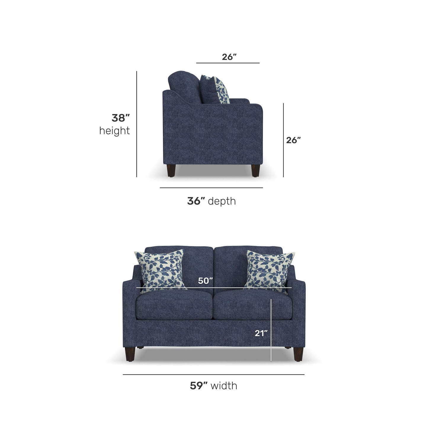 Jay - Fabric Stationary Loveseat
