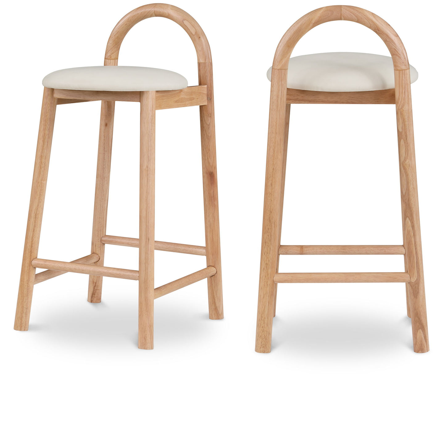 Calvin - Faux Leather Stool - Light Brown Legs